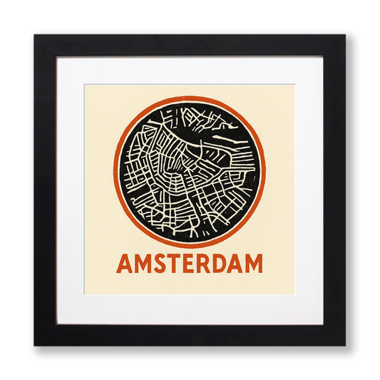 Maps Linoprint-Style Art (c35)