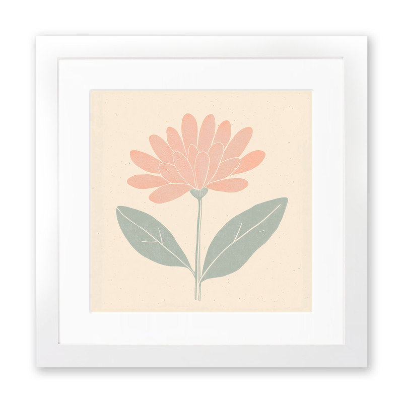 Chrysanthemum Linoprint-Style Art (1507-1)