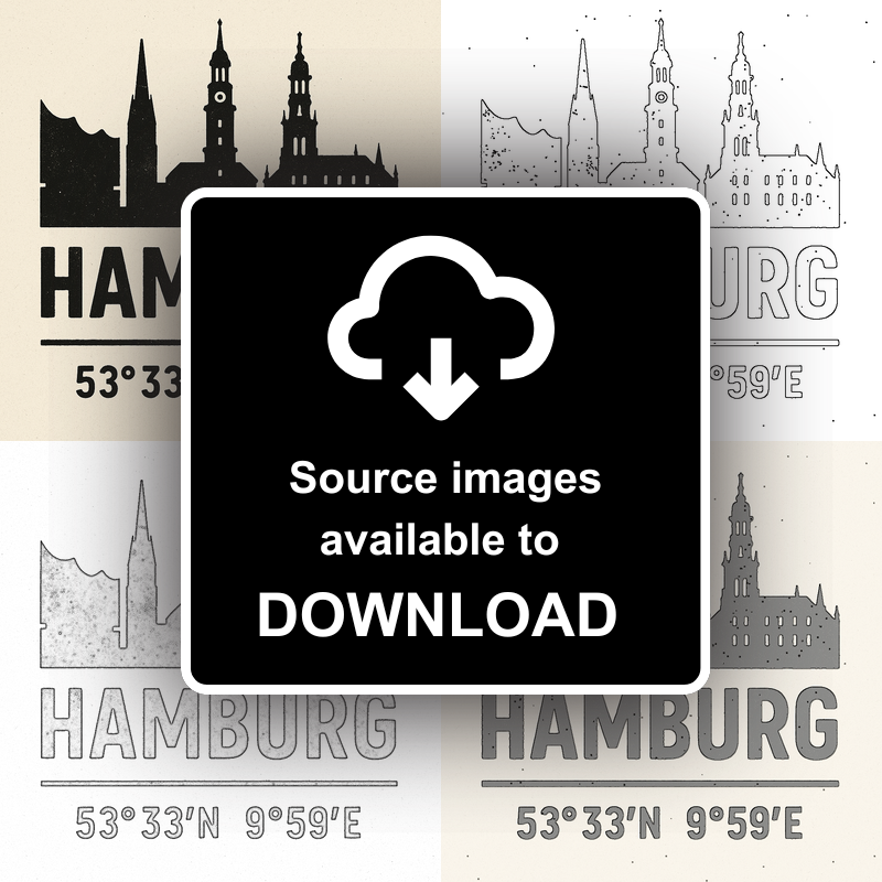 Place Coordinates Linoprint-Style Art (c255)