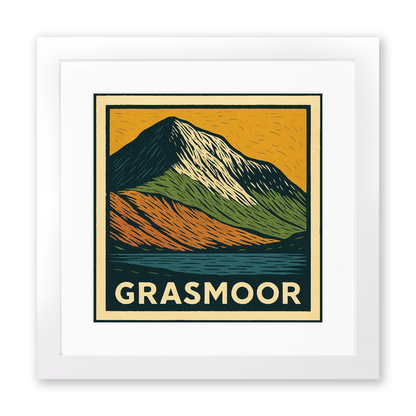 Mountains Linoprint-Style Art (c385)