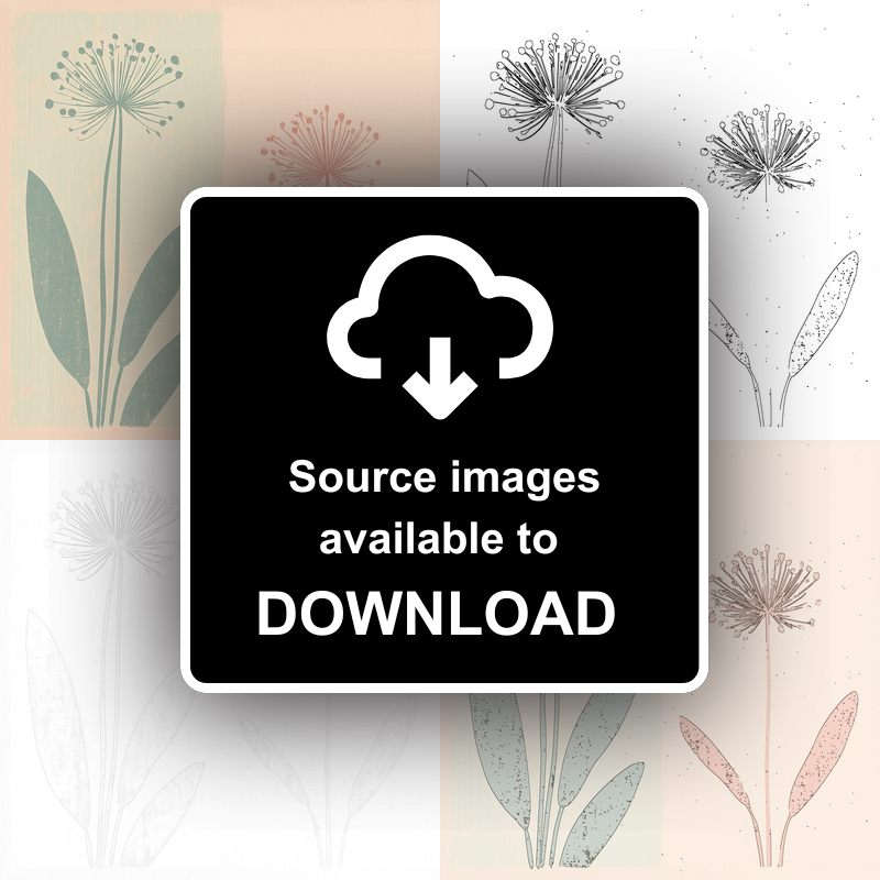 Allium Linoprint-Style Art (1496-1)