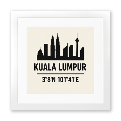 Place Coordinates Linoprint-Style Art (c337)