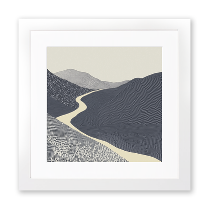 Scree slope pattern Linoprint-Style Art (2538-2)