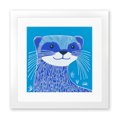 Cute Ferret   Linoprint-Style Art (912-2)