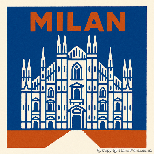 Cities Linoprint-Style Art (c144)