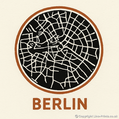 Maps Linoprint-Style Art (c34)