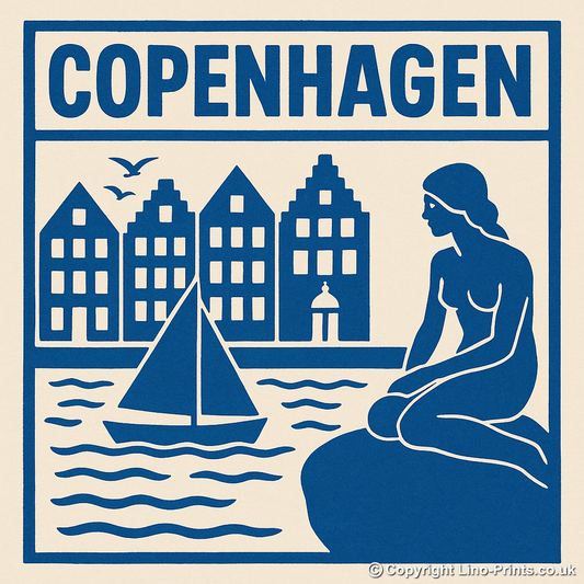 Cities Linoprint-Style Art (c209)