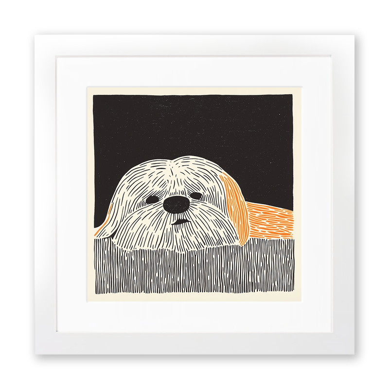 Shih Tzu Linoprint-Style Art (1486-1)