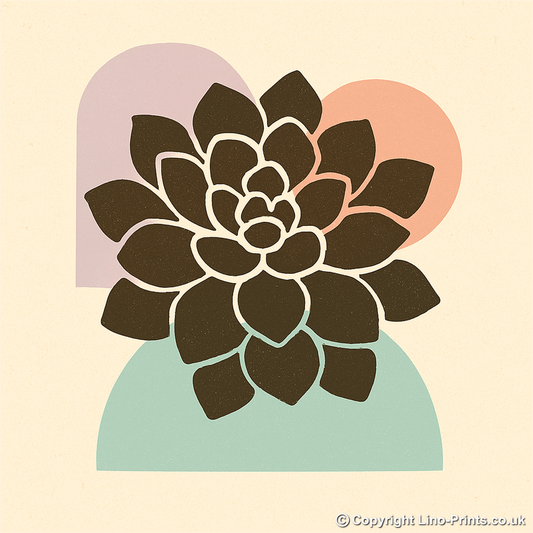 Flowers and Plants Linoprint-Style Art (c509)