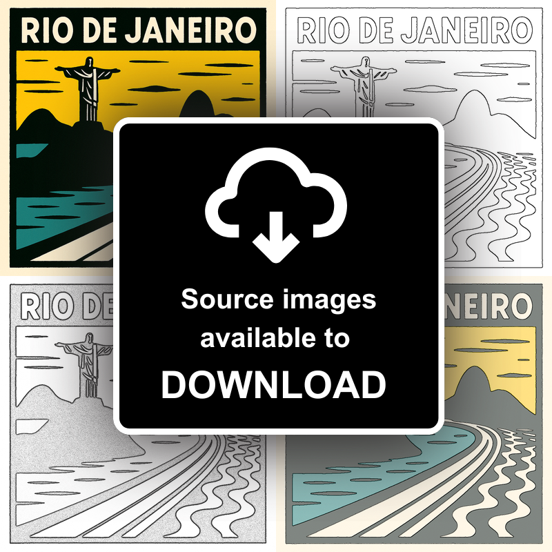 Cities Linoprint-Style Art (c106)