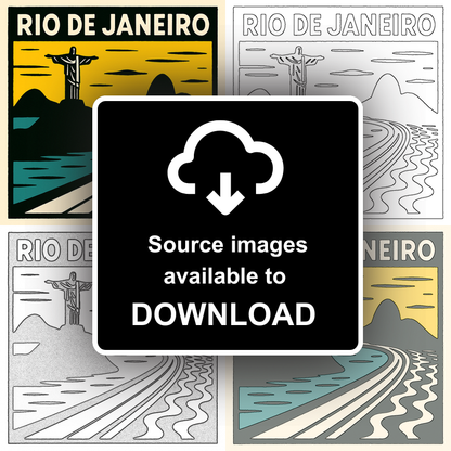 Cities Linoprint-Style Art (c106)