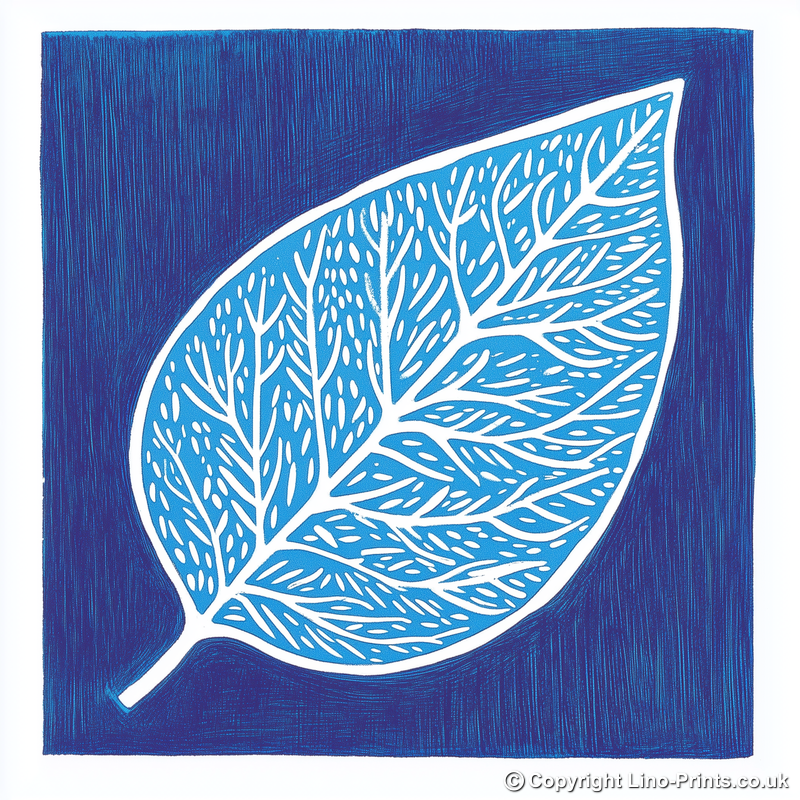 Single leaf Linoprint-Style Art (995-1)