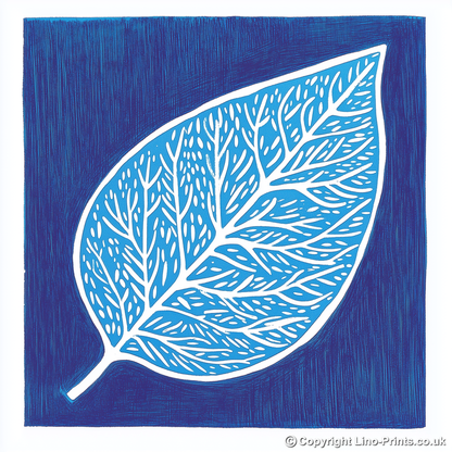 Single leaf Linoprint-Style Art (995-1)