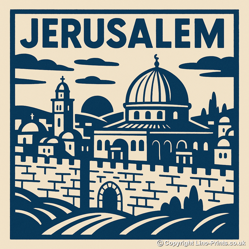 Cities Linoprint-Style Art (c174)