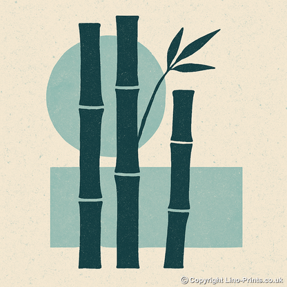 Flowers and Plants Linoprint-Style Art (c503)