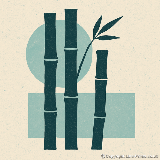 Flowers and Plants Linoprint-Style Art (c503)