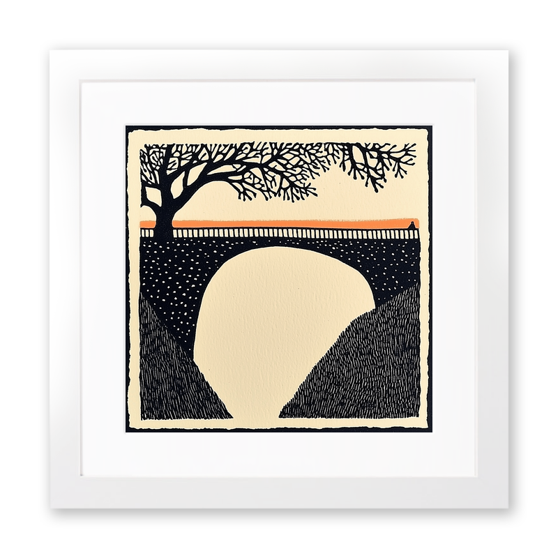 Clifton Suspension Bridge, Bristol Linoprint-Style Art (170-2)