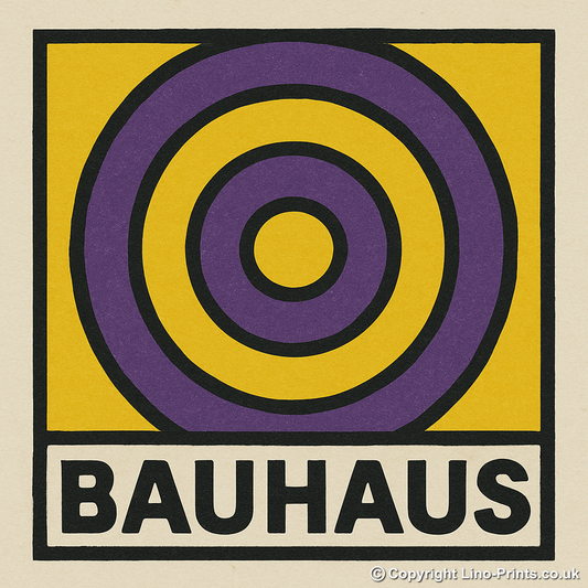 Bauhaus Design Linoprint-Style Art (c491)