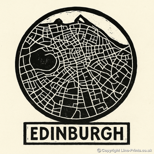 Maps Linoprint-Style Art (c22)