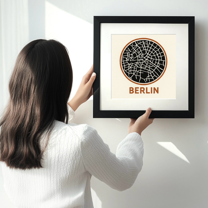 Maps Linoprint-Style Art (c34)