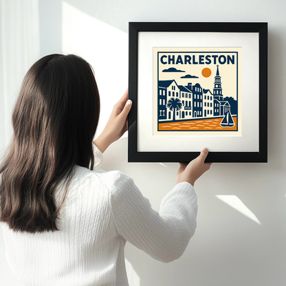 Cities Linoprint-Style Art (c215)