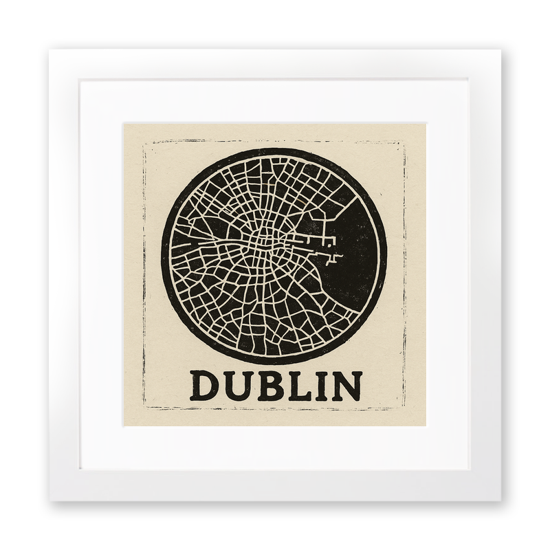 Maps Linoprint-Style Art (c31)