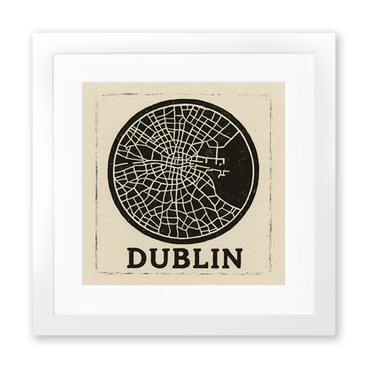 Maps Linoprint-Style Art (c31)