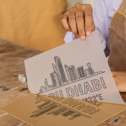 Place Coordinates Linoprint-Style Art (c287)