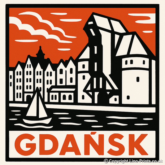 Cities Linoprint-Style Art (c192)