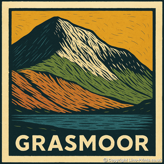 Mountains Linoprint-Style Art (c385)