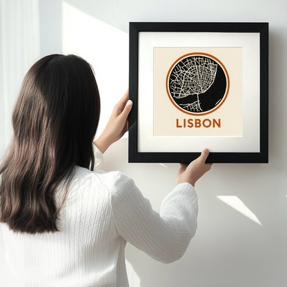 Maps Linoprint-Style Art (c36)