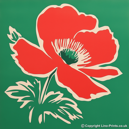 Anemone Linoprint-Style Art (1628-1)