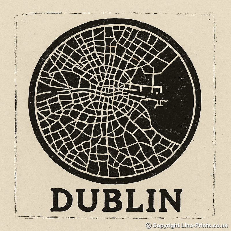 Maps Linoprint-Style Art (c31)