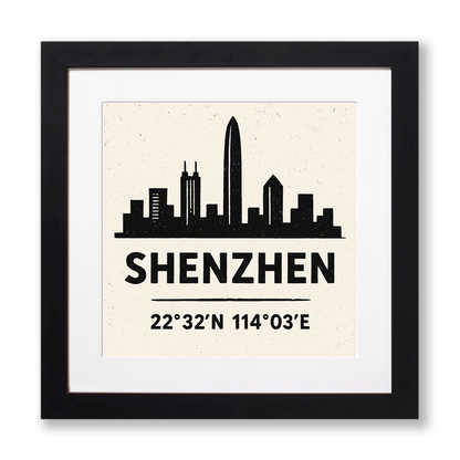 Place Coordinates Linoprint-Style Art (c272)