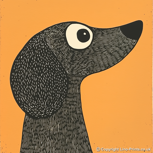 Beagle Linoprint-Style Art (1448-1)