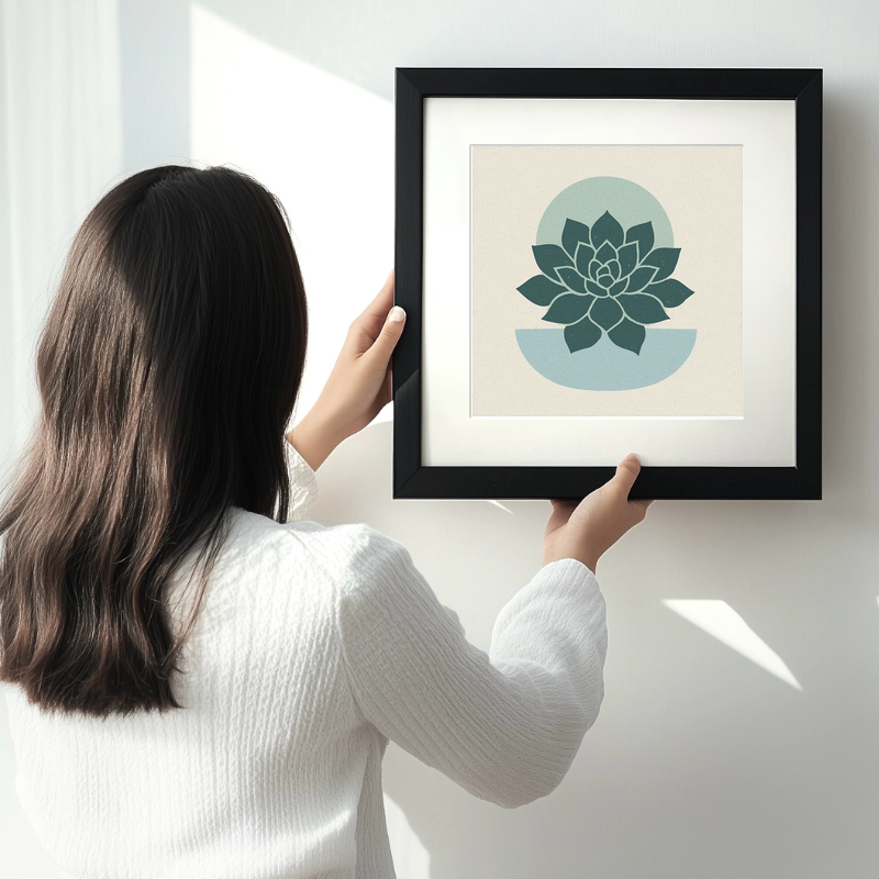 Flowers and Plants Linoprint-Style Art (c519)
