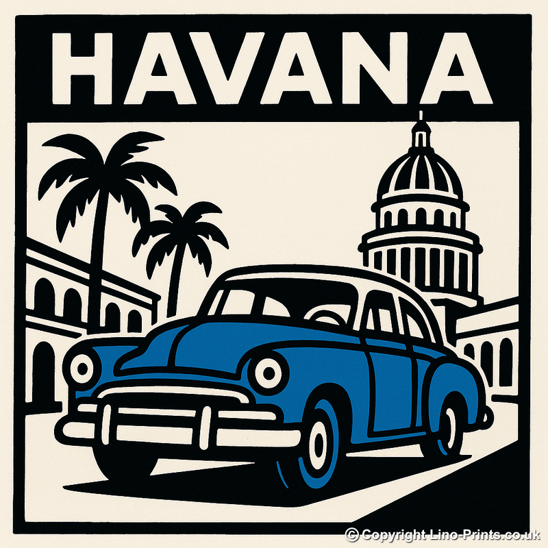 Cities Linoprint-Style Art (c186)