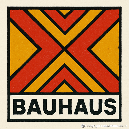 Bauhaus Design Linoprint-Style Art (c441)