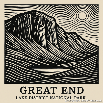 Mountains Linoprint-Style Art (c353)