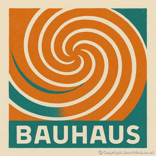 Bauhaus Design Linoprint-Style Art (c426)