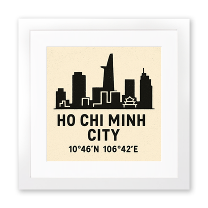 Place Coordinates Linoprint-Style Art (c277)