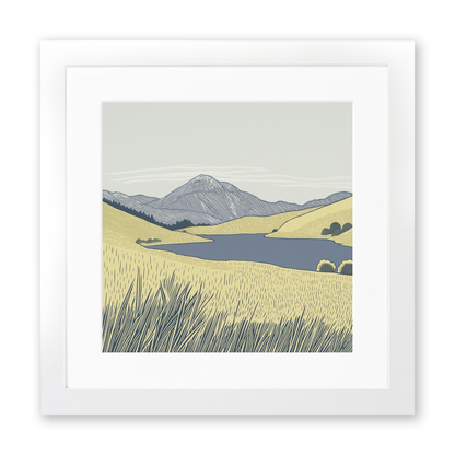 Pike of Blisco in the Lake District Linoprint-Style Art (2501-1)