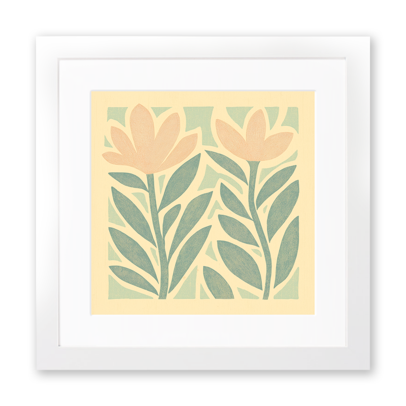 Abstract botanical textures Linoprint-Style Art (487-1)