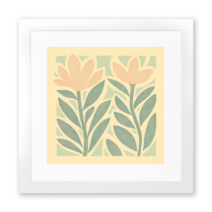 Abstract botanical textures Linoprint-Style Art (487-1)