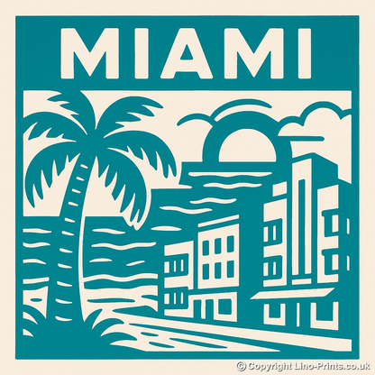 Cities Linoprint-Style Art (c145)