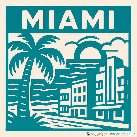 Cities Linoprint-Style Art (c145)