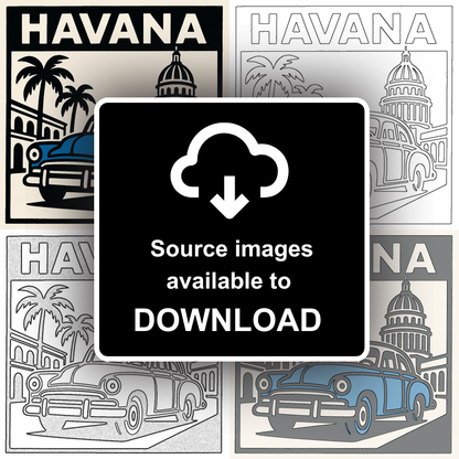 Cities Linoprint-Style Art (c186)