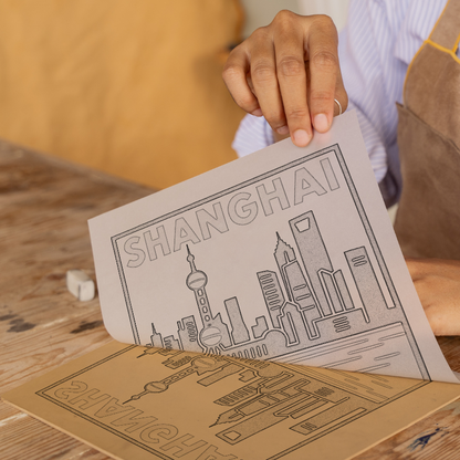 Cities Linoprint-Style Art (c90)