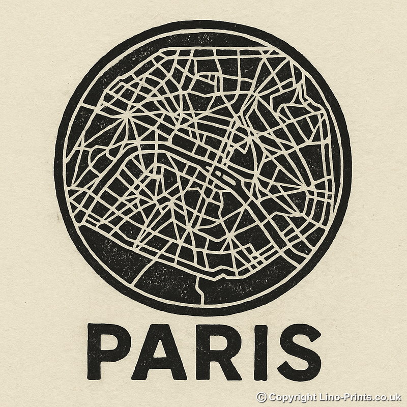 Maps Linoprint-Style Art (c18)