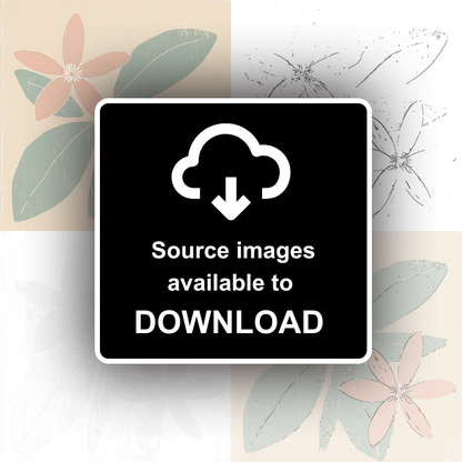 Passionflower Linoprint-Style Art (1536-1)